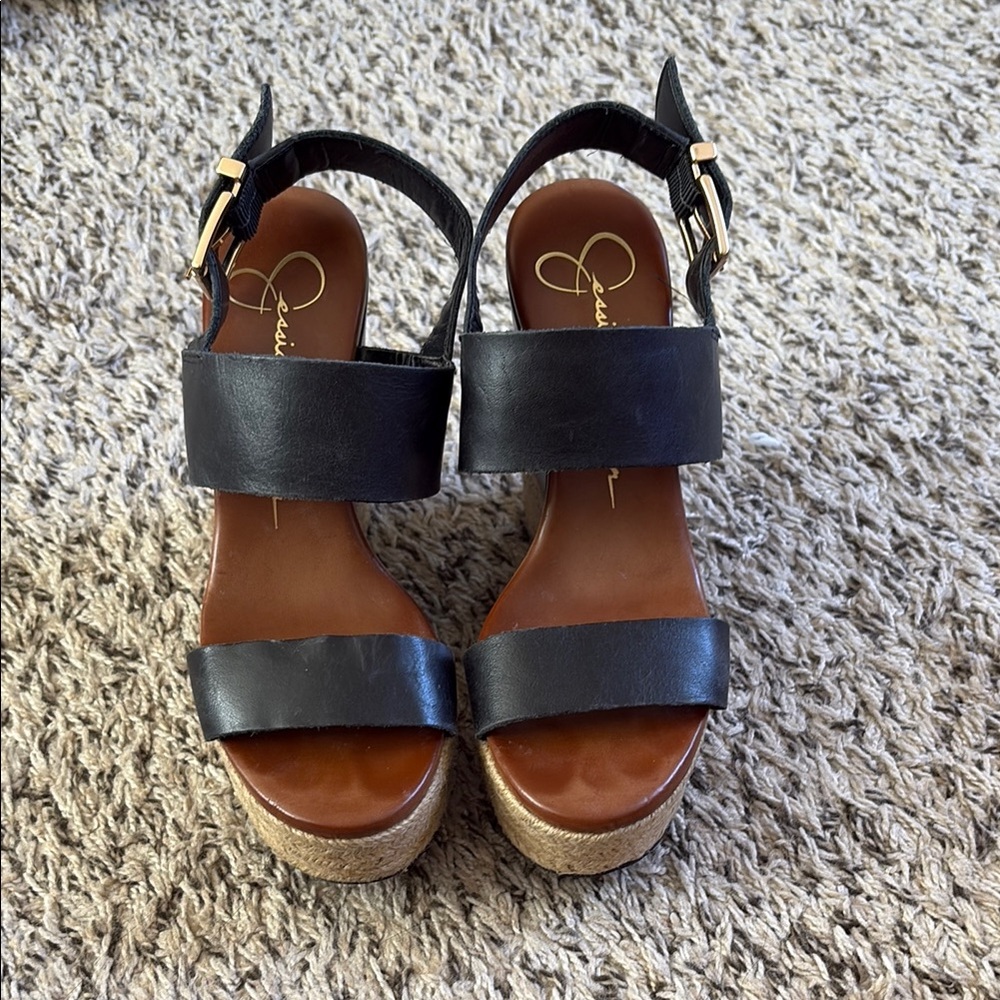 Jessica Simpson Black Platform Sandals